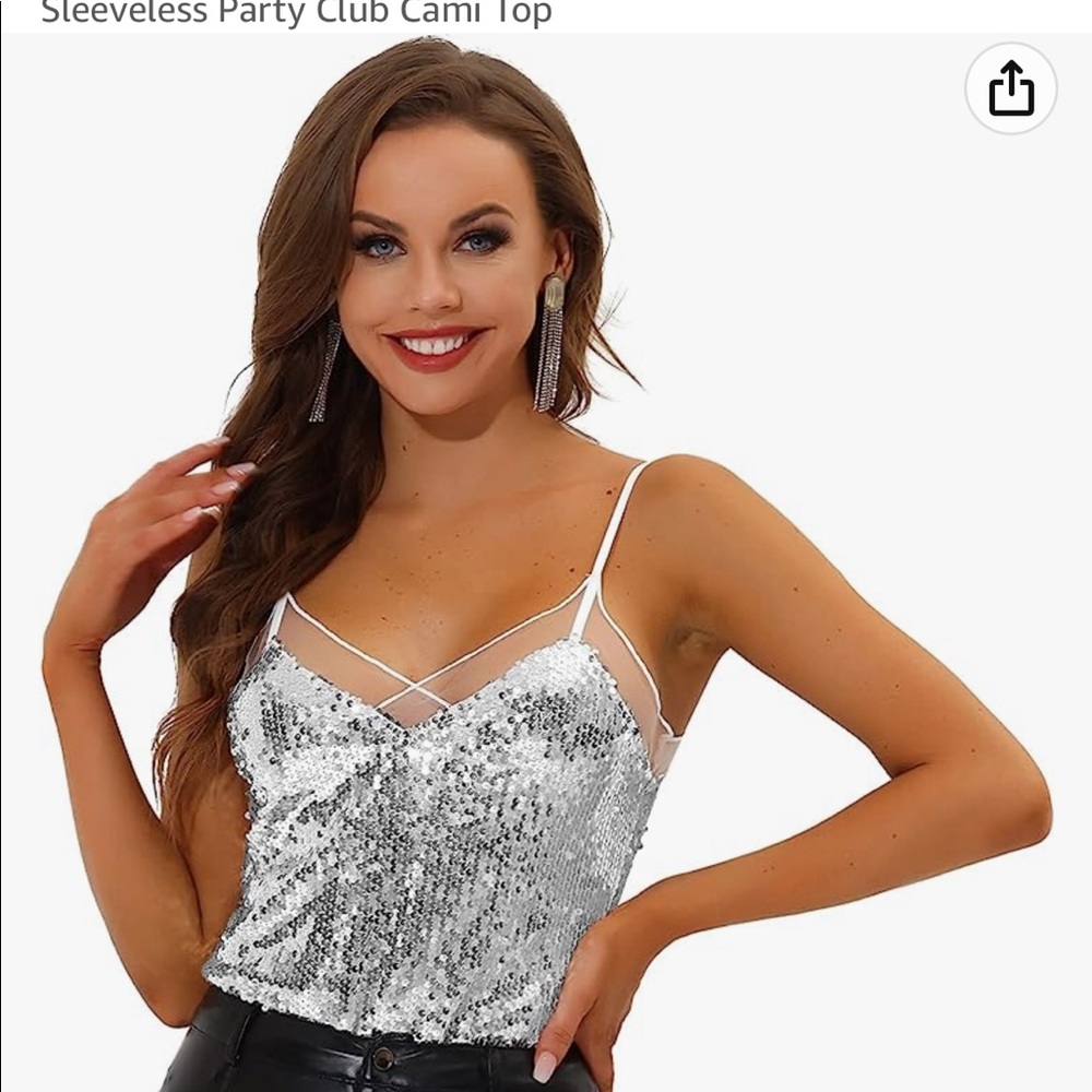 Silver sequin tank top